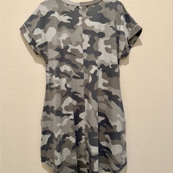 Camouflage V-Neck T-Shirt Dress - Picture 3 of 7